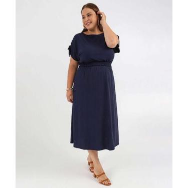 Imagem de Vestido Plus Size Feminino Midi Canelado Colissê Maris-18029 - Marisa,