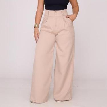 Imagem de Calça Pantalona Alfaiataria Feminina Social Cor:;Tamanho:GG;Gênero:Feminino-Feminino
