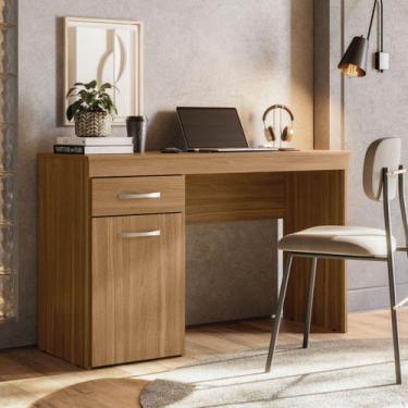 Imagem de Escrivaninha Bancada Mesa Star com Porta Nogal Home Office Escritório 