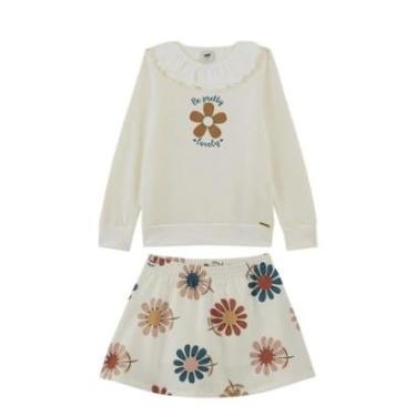 Imagem de CONJUNTO BLUSA SAIA-SHORTS FLORES OFF WHITE MARLAN-Feminino