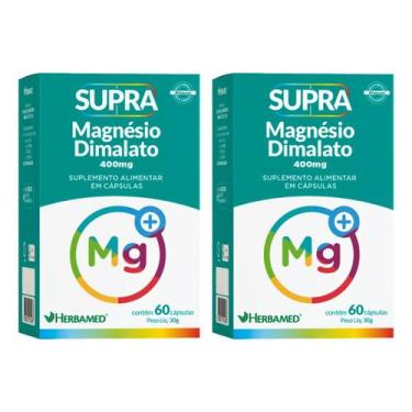 Imagem de Kit 2 Supra Magnésio Dimalato Herbamed 400mg 60 Cápsulas