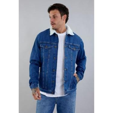 Imagem de Jaqueta Jeans Masculina Trucker Forrada Com Bolsos-Masculino