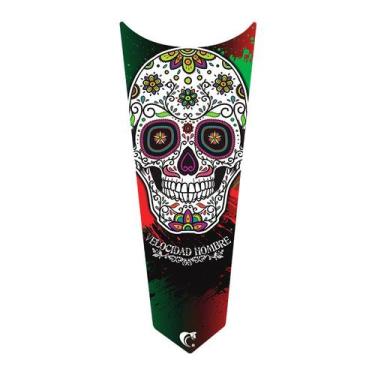 Imagem de Adesivo Faixa Gravata Tanque Moto Caveira Mexicana - Teu Adesivo, Pret