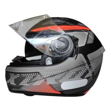 Imagem de Capacete Moto Ebf Xtroy Com Óculos Interno Fumê + Narigueira, Furious 