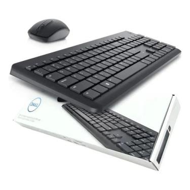 Imagem de Kit Teclado Mouse Dell Sem Fio Km3322w Wireless Abnt2 Br Pt