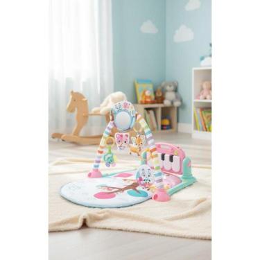 Imagem de Tapete Atividades Bebê Piano Bluetooth Rosa Músicas Diversão - Congrat