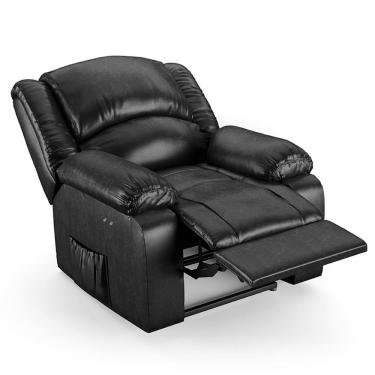 Imagem de Poltrona Do Papai Reclinável Pietra Power Touch Fh9 Pu Preto Brilho - Mpozenato