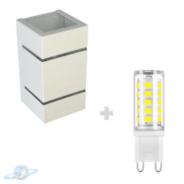 Imagem de Kit Arandela Branca 2 Frisos 2 Fachos + Lâmpada G9 BF 6000K - Unity Ho