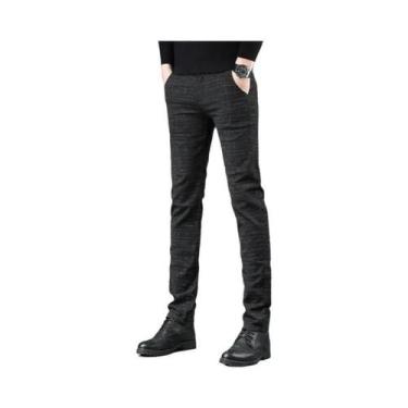 Imagem de Calças Casuais Pretas Slim Fit Para Homens, Estilo Coreano, Calças Com