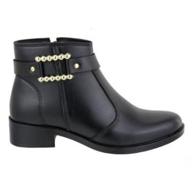 Imagem de Bota Feminina Cano Curto Salto Baixo Fivela Conforto-Feminino