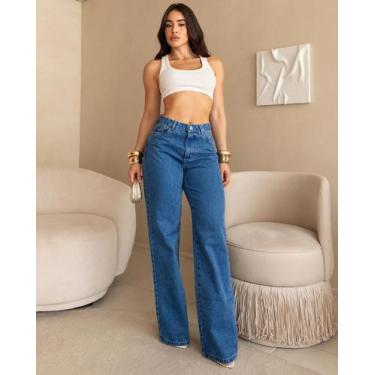 Imagem de Calça fem wide leg 100% algodão - Consciência Jeans, 40
