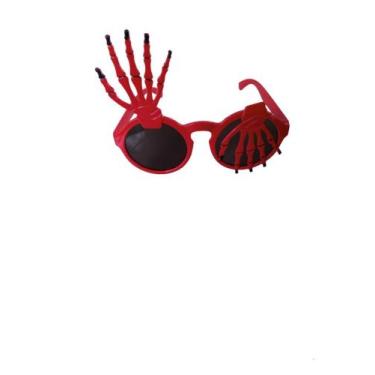 Imagem de Óculos Plástico Mão De Esqueleto Halloween Festa - Belos e Belas, Verm
