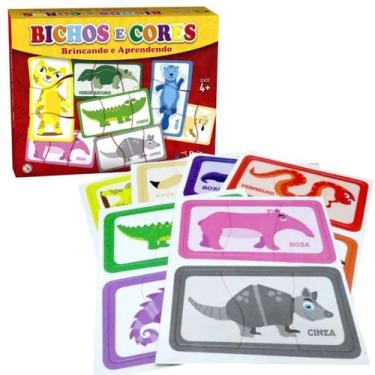 Imagem de Quebra Cabeça Bichinhos E Cores Animais Floresta Educativo - PAIS E FI
