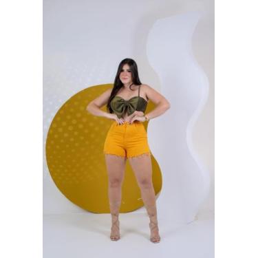 Imagem de Short com elastano - amarelo tam 42 - FEAGI JEANS