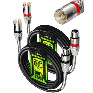 Imagem de Cabos XLR Foboiu XLR para XLR de 3 pinos macho para fêmea, pacote com 