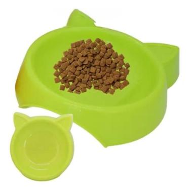 Imagem de Comedouro Pet Tijela p/ Gato Plástico Gatinho - Rodaless, Verde