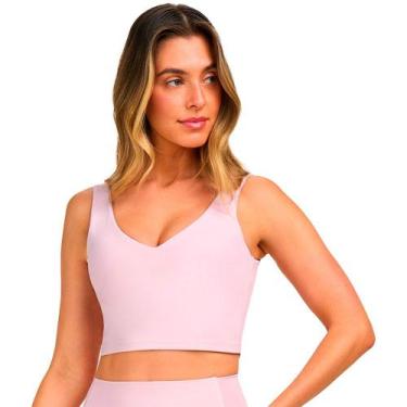 Imagem de Top Alto Giro Regata Com Recorte Feminino, Rosa, G