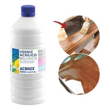Imagem de Verniz Acrilico Brilhante 500ml Acrilex Leitoso Incolor - HOME22