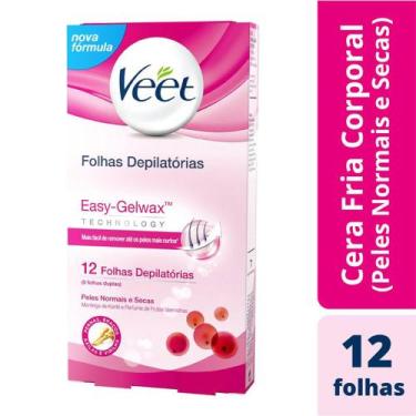 Imagem de CERA da VEET  FOLHAS DEPILATÓRIAS PARA PELES NORMAIS E SECAS ((12 UNID