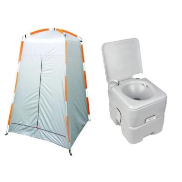 Imagem de Kit Trocador/Banheiro Para Camping Pampa - Nautika + Vaso Sanitário Po