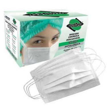 Imagem de Máscara Cirúrgica proteção bacteriana - Protdesc, Branco