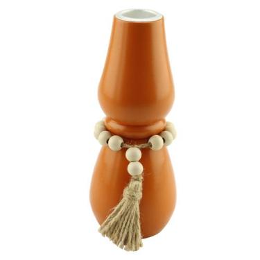 Imagem de Castiçal Caicara em madeira de pinho 15cm terracota -L Hermitage - L'H