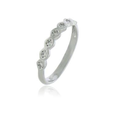 Imagem de Anel Via Delicado com Zircônias  Banho Ródio Branco - Via Acessorios, 