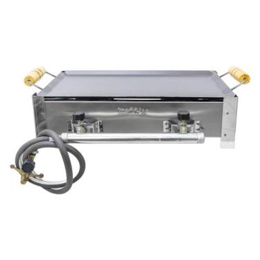 Imagem de Fogão Pequeno com Chapa 2 Bocas Alta Pressão Inox - ITAJOBISHOP