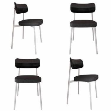 Imagem de Cadeira Alloa Fixa com 4 Pés 50 x 44,7 x 83,8 cm com 4 Unidade Preto -