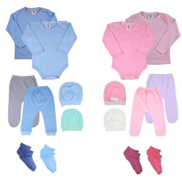 Imagem de Body bebe e Pijama Manga Longa Kit Com 10 Pecas Algodao - Batutinhas B