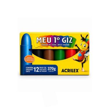 Imagem de Giz de Cera Meu Primeiro Giz Escolar 12 Unidades Acrilex