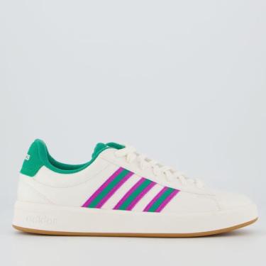 Imagem de Tênis Adidas Grand Court 3.0 Feminino Branco e Roxo, 35