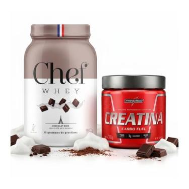 Imagem de Combo Chef Whey Zero Lactose 907g Chocolate Meio Amargo + Creatina 300