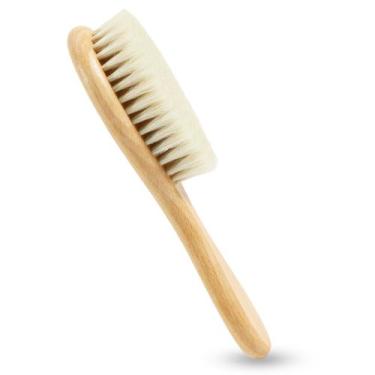 Imagem de Escova de Cabelo para Bebê SIMPOR com Cerdas Macias e Cabo de Madeira