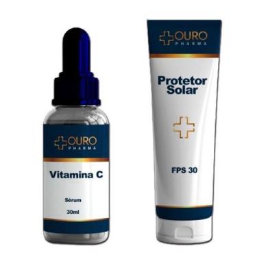 Imagem de Kit Vitamina C Estável 30ml + Protetor Solar FPS 30: Anti-Manchas e An