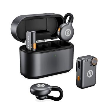 Imagem de Microfone sem Fio Lark M2S Lavalier Mini Combo com Transmissão Até 100m e Áudio Profissional em Cinza e Criptografia