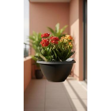 Imagem de Vaso de Parede Meia-Lua 2,6L Jardim Vertical Preto - Congratulations S
