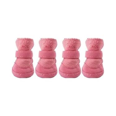 Imagem de Botas De Neve Para Pets Em Plush Espesso, Antiderrapantes, Quentes, De