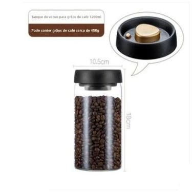 Imagem de Pote De Vidro Hermético Para Grãos De Café Com Extração De Ar, À Prova