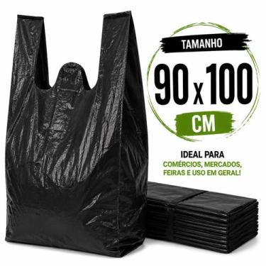 Imagem de Sacola plastica reciclada 4 kg reforçada resistente forte tamanho:90x1