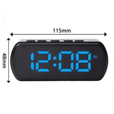 Imagem de Relógio Despertador LED Digital de Mesa com Alarme azul - brtech