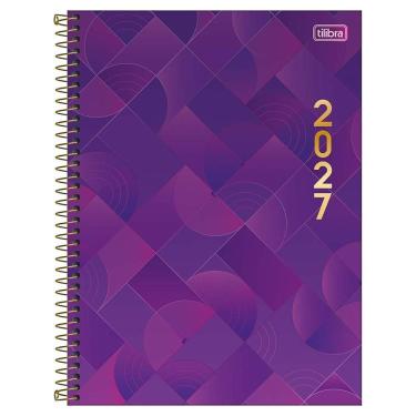 Imagem de Agenda Executiva Espiral Tilibra Spot 2027 Capa Dura 200 Folhas 1 Bolsa Plástica Roxo