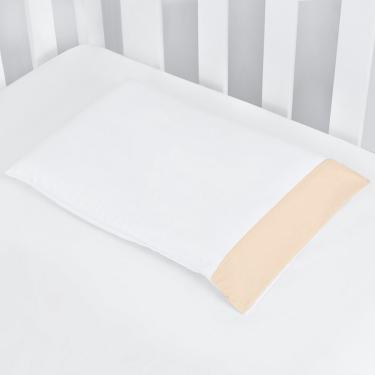 Imagem de Fronha Estampada Algodão Para Travesseiro Bebê 2 Peças - Caqui com Branco