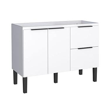 Imagem de Gabinete Armário de Cozinha para Pia 120 Madeira Cisne Cozimax Branco