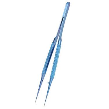 Imagem de Pinça reta BT-11 0,15 mm ponta fina kit de manutenção de pinça de reparo de liga de ti, para linha de moscas de impressão digital de microscópio