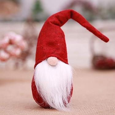 Imagem de xuejuanshop Decoração de Natal Boneca Velho Pequena Boneca Sem Rosto Brinquedo de Pelúcia Criativo (Tamanho: Vermelho)