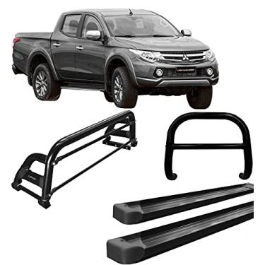 Imagem de Kit Quebra Mato Estribo Plat +Santo Anto H2 L200 a 020 Preto