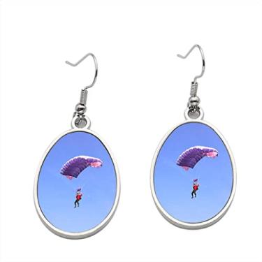 Imagem de Brinco de paraquedas roxo - Brincos pendurados para meninas - Bijuteria, Presente de festa de aniversário dos namorados, Metal, Sem pedras preciosas