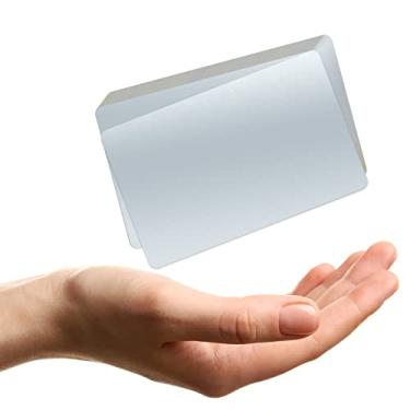 Imagem de 240 peças de metal para cartões de visita, cartões de visita em metal em branco, cartão de nome para gravação a laser personalizada (prata, [fino] 0,008" THK, 240 peças)