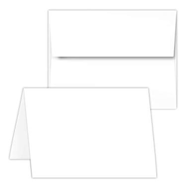 Imagem de Conjunto de cartões de felicitações – 10 x 14 cm Cartão branco em branco e envelopes perfeitos para negócios, convites, chá de panela, aniversário, presente, carta de convite, casamentos e todas as ocasiões – Conjunto de 50 unidades